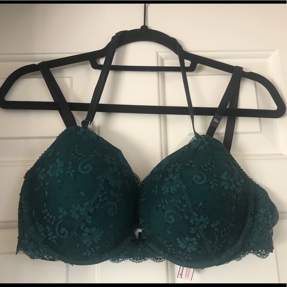 Emerald Green Strappy Push Up Bra